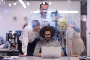 Portrait Of Successful Business people Entrepreneur At Busy startup Office