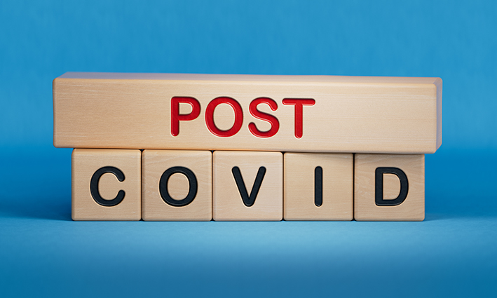 Wooden cube blocks "Post Covid"