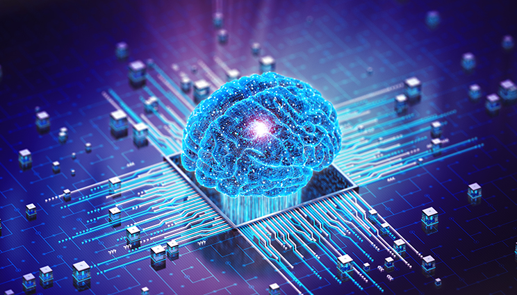 Digital Mind. Brain Artificial Intelligence Concept. AI concept. 3D render