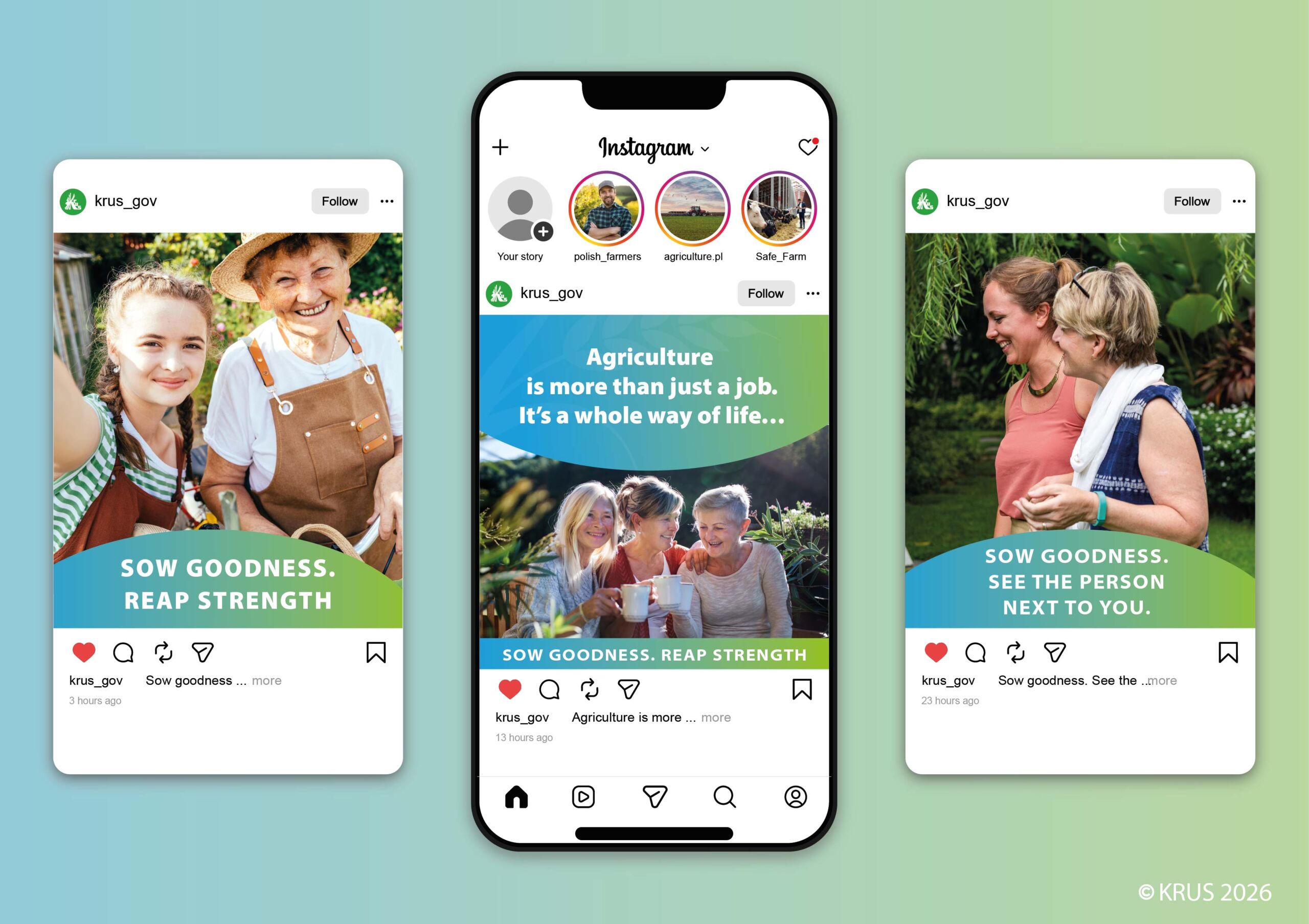 Instagram feed showing everyday life and work in agriculture.